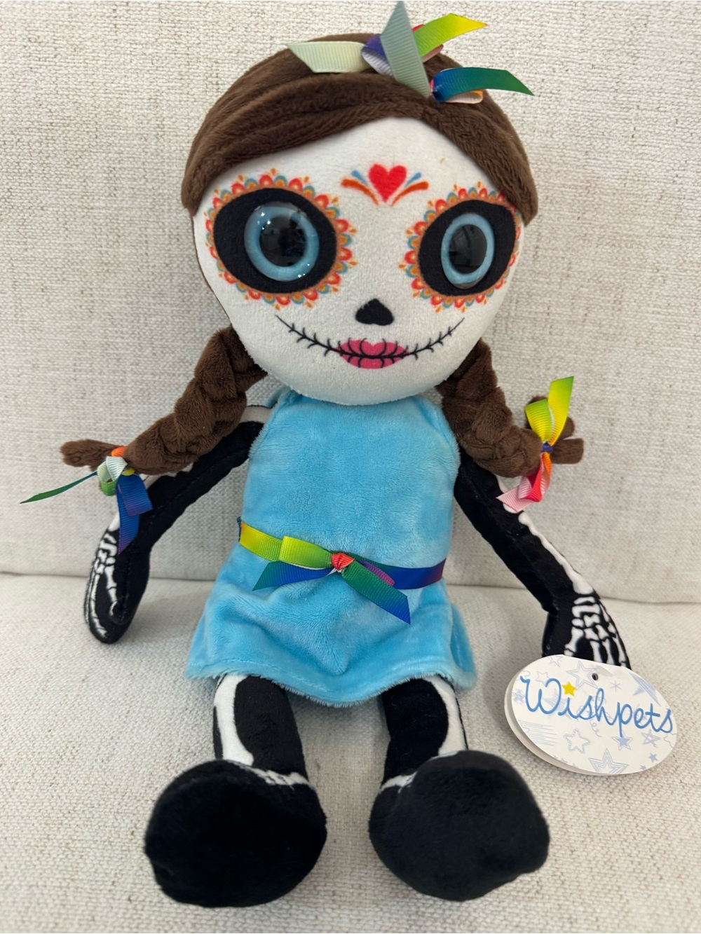 Day of the Dead Plush Wishpets 2019 Doll Skeleton Plush XOXO Deborah Sugar Skull